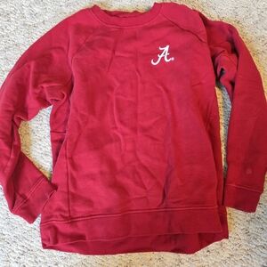 Red Crewneck Sweatshirt with Script 'A' Logo Lululemon